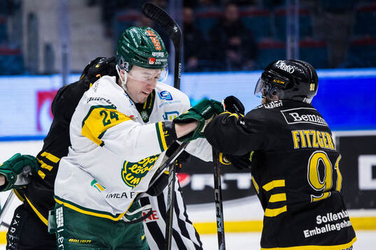 Björklövens Linus Cronholm och AIKs Gerry Fitzgerald