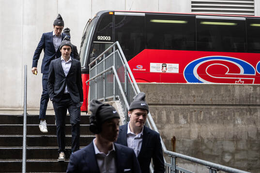 David Edstrom and Felix Unger Sörum of Sweden arrive to