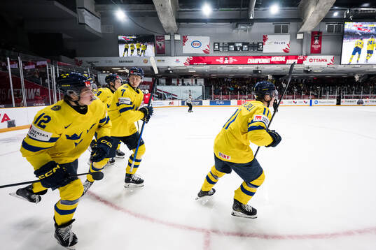 Isac Hedqvist, Axel Sandin-Pellikka, Viggo Gustafsson and