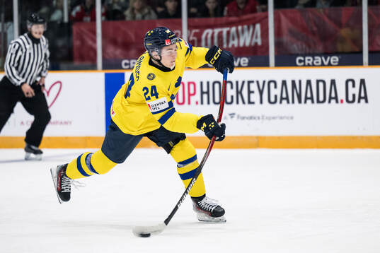 Tom Willander of Sweden scores 1-5