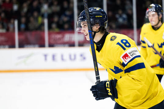 Victor Eklund of Sweden celebrates