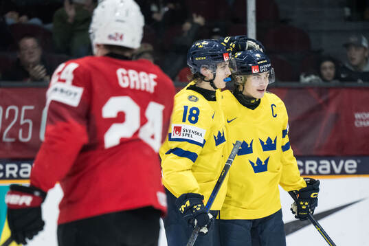 Victor Eklund and Axel Sandin-Pellikka of Sweden celebrates