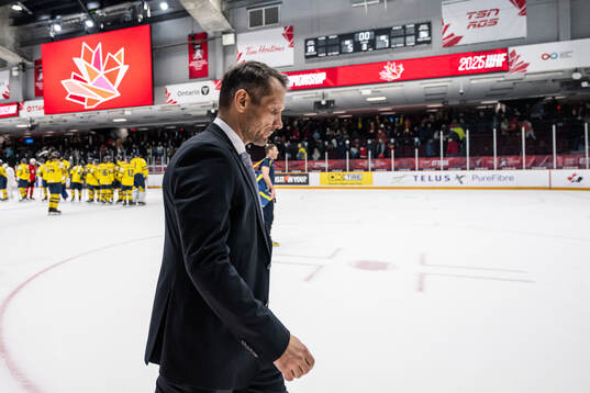 Head coach Marcel Jenni of Sweden looks dejected