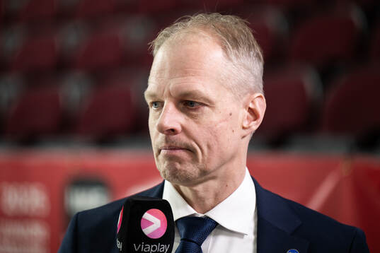 Head coach Magnus Hävelid of Sweden is interviewed in the