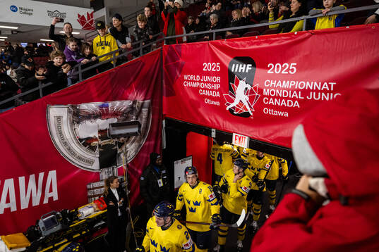 Rasmus Bergqvist, David Edstrom and Theo Lindstein of Sweden