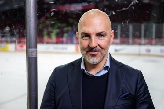Erik Granqvist of Swedish broadcaster Viaplay poses for a