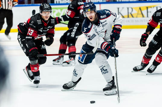 Linköpings Patrick Russell och Malmö Redhawks Christoffer