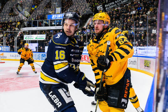 HV71s Tanner Kero  och Skellefteås Jonathan Pudas
