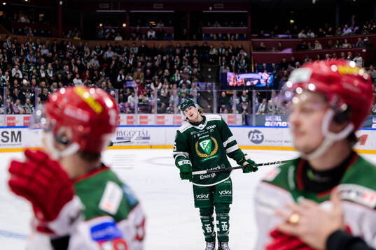 Färjestads Jeremy Salvas Groleau deppar