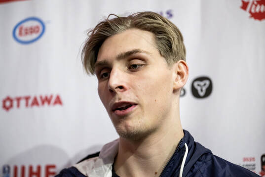 Noel Nordh of Sweden is interviewed at a practice session