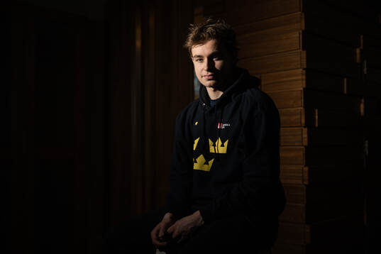 Felix Unger Sörum of the Swedish under-20 national ice