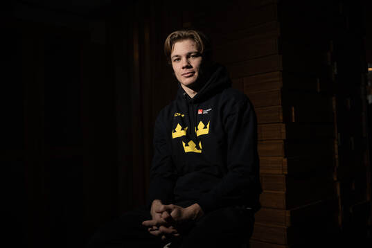 Anton Wahlberg of the Swedish under-20 national ice hockey