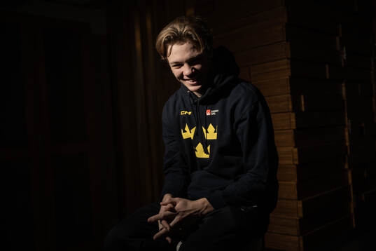 Anton Wahlberg of the Swedish under-20 national ice hockey