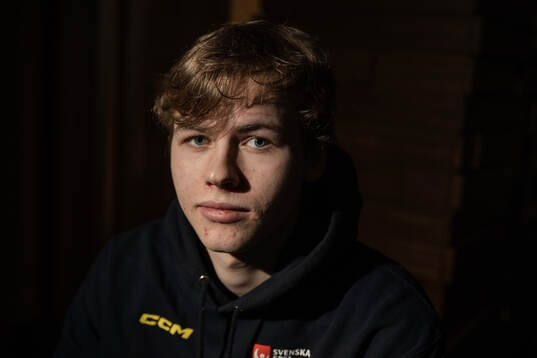 Axel Hurtig of the Swedish under-20 national ice hockey
