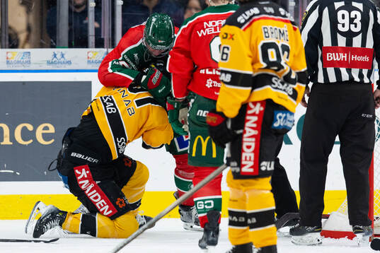 Luleås Markus Nurmi och Frölundas Christian Folin i fight