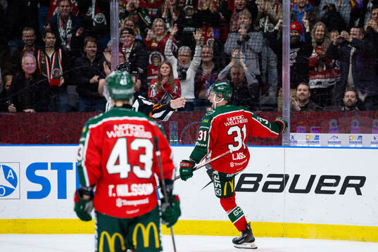 Frölundas Nicklas Lasu jublar