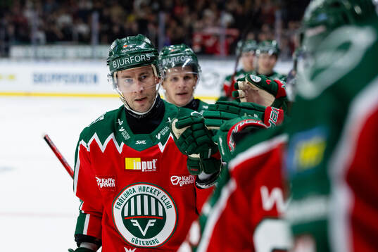 Frölundas Mikael Ruohomaa jublar