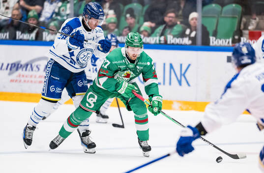 Leksands Justin Glenn Kloos och Rögles Linus Sjödin