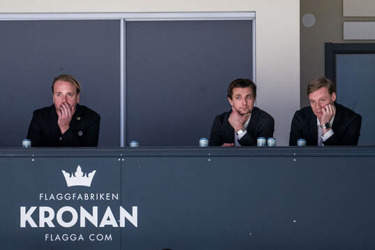 Rögles sportchef Hampus Sjöström, Daniel Zaar och Anton