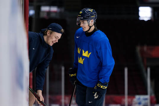 Anton Wahlberg and Noel Nordh of Sweden at a practice