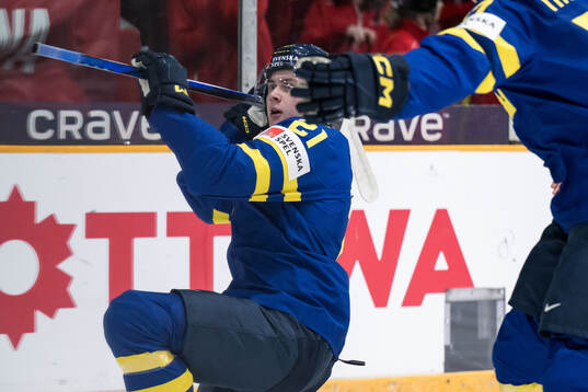 Herman Träff of Sweden celebrates