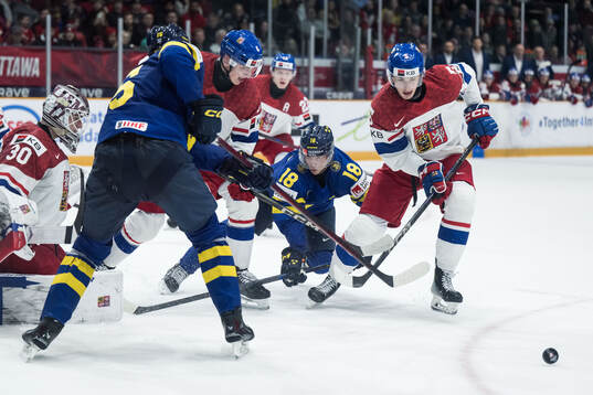 Victor Eklund of Sweden and Jakub Dvorak and Adam Jiricek