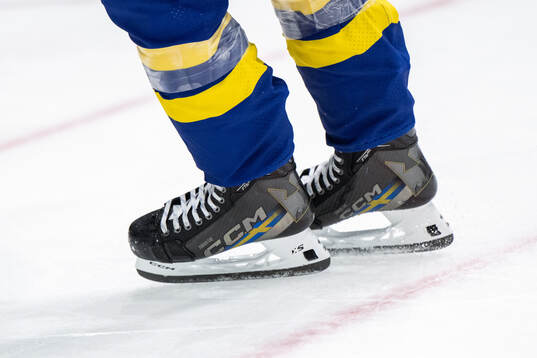 The skates of Victor Eklund of Sweden