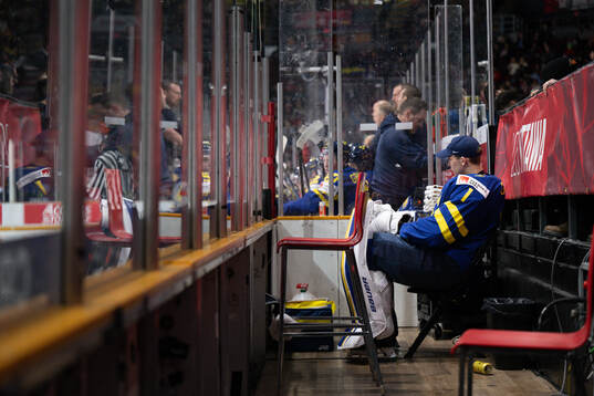 Goaltender Marcus Gidlöf of Sweden