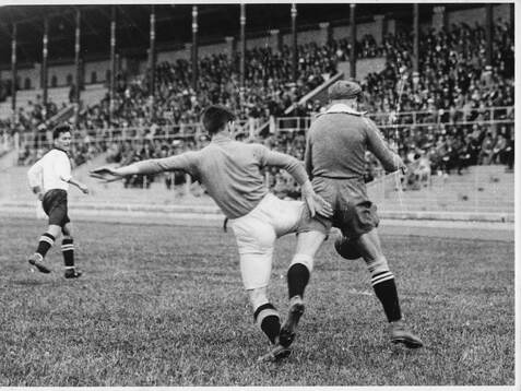 Fotboll, Sverige-Tyskland. 1925. Stockholm Olympiastadion.