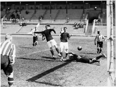 Fotboll, Göteborgskamraterna - AIK. Allsvenskan 1925.