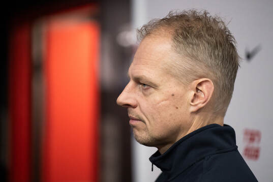 Head coach Magnus Hävelid of Sweden is interviewed