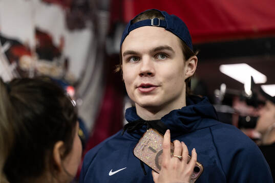 Axel Sandin-Pellikka of Sweden is interviewed