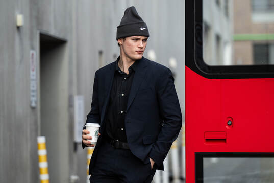 Tom Willander of Sweden arrives to the arena