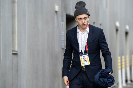Linus Eriksson of Sweden arrives to the arena