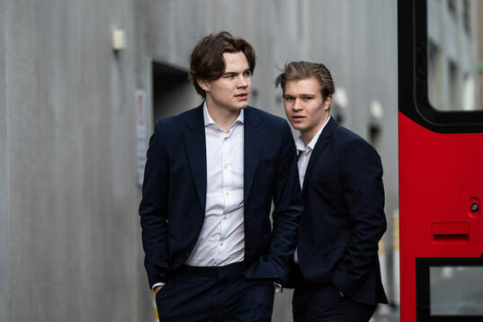Axel Sandin-Pellikka and Zeb Forsfjäll of Sweden arrive to