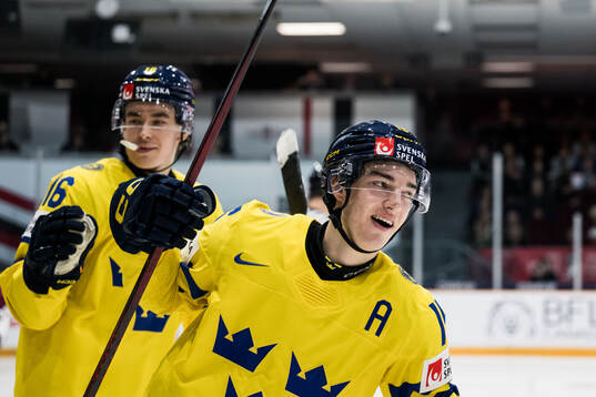 David Edstrom of Sweden celebrates
