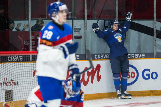 Rasmus Kumpulainen of Finland celebrates