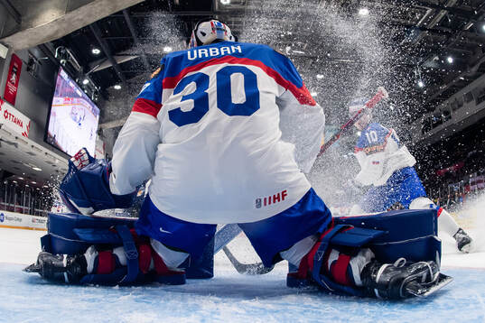 Goaltender Samuel Urban of Slovakia
