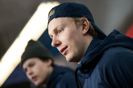 Otto Stenberg of Sweden is interviewed