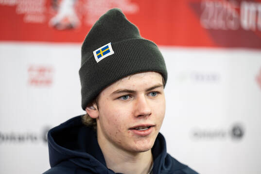Axel Hurtig of Sweden is interviewed