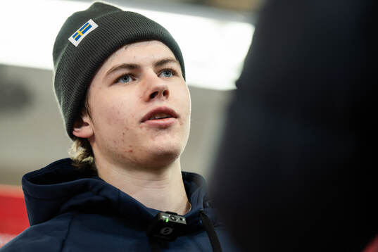 Axel Hurtig of Sweden is interviewed