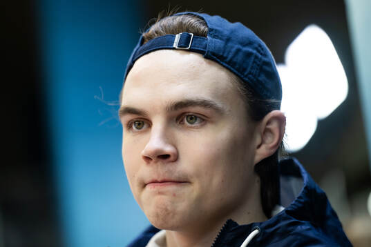 Axel Sandin-Pellikka of Sweden is interviewed