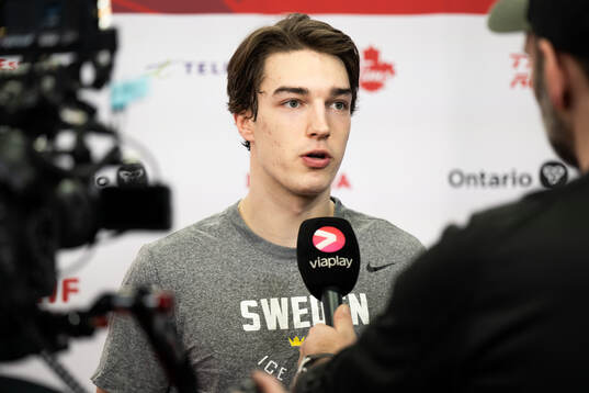 David Edstrom of Sweden is interviewed
