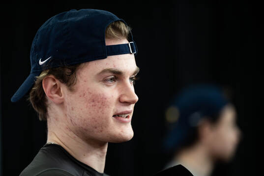 Tom Willander of Sweden is interviewed