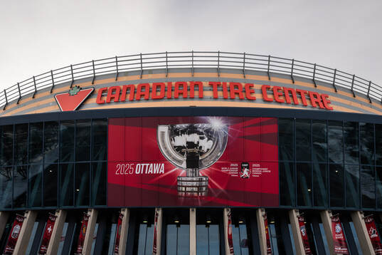 General exterior view of an entrance at Canadian Tire Center