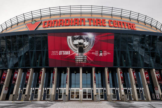 General exterior view of an entrance at Canadian Tire Center