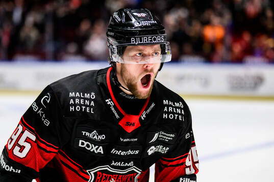 Malmö Redhawks Carl Persson jublar