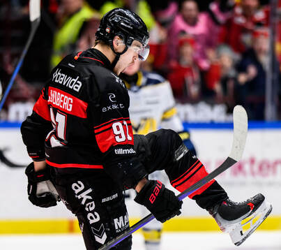 Malmö Redhawks Axel Sundberg jublar