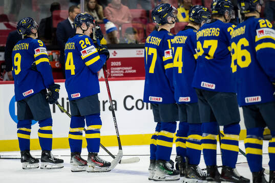 Tom Willander of Sweden looks dejected