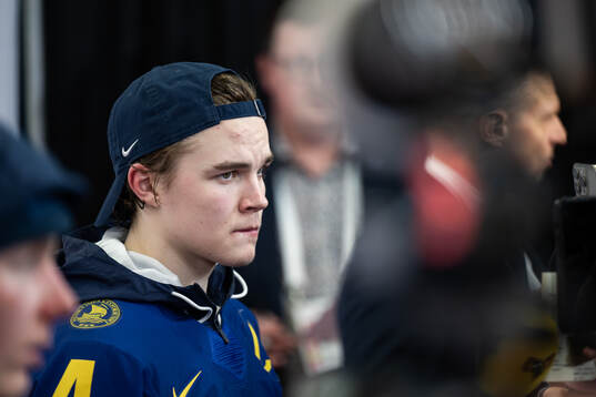 Axel Sandin-Pellikka of Sweden is interviewed in the